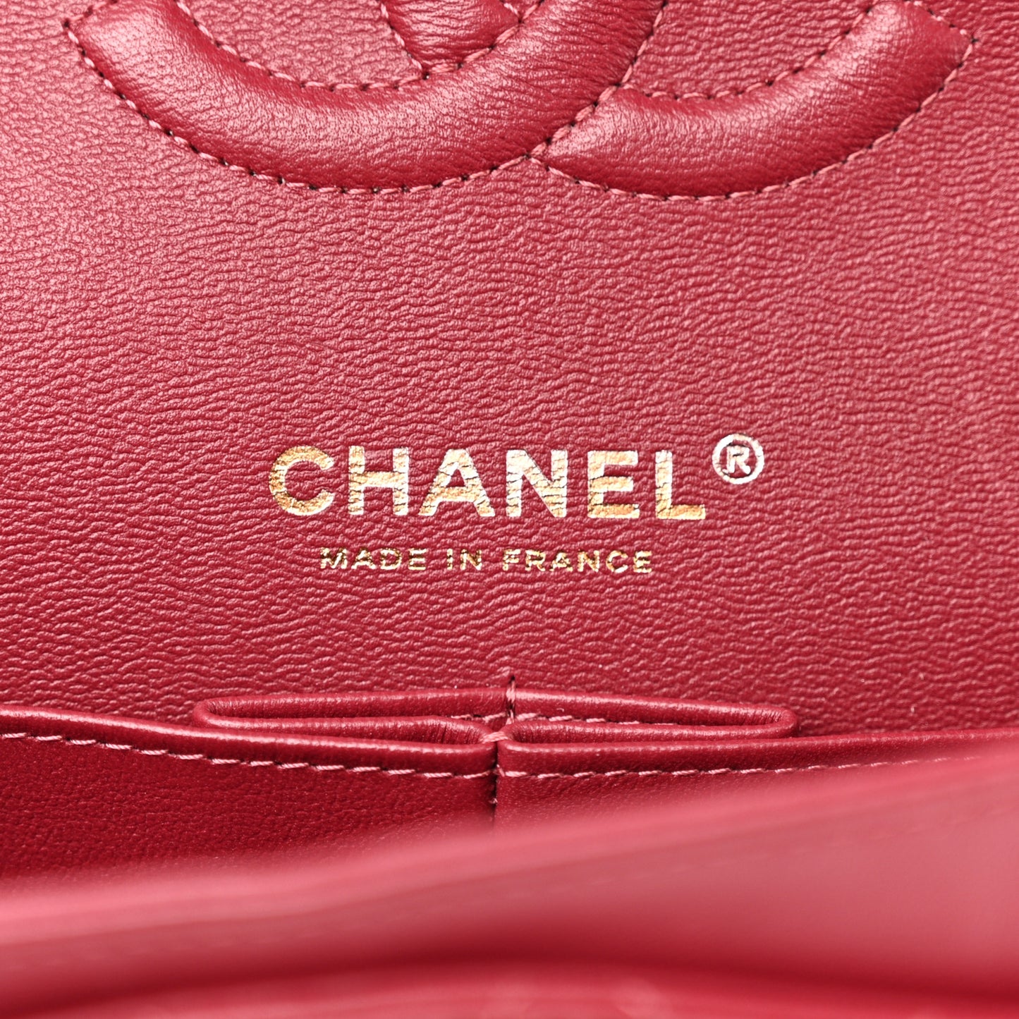 Lambskin Quilted Medium Double Flap Burgundy
