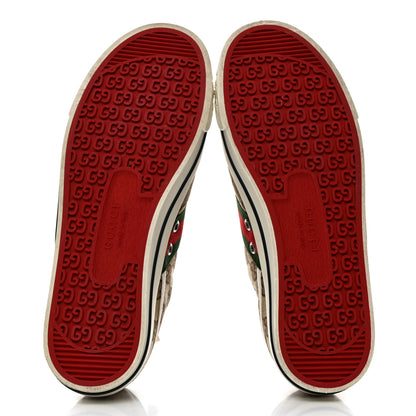 Gucci GG Monogram Web Womens 1977 Tennis Sneakers 40 Beige Ebony Mystic White 5 of 8