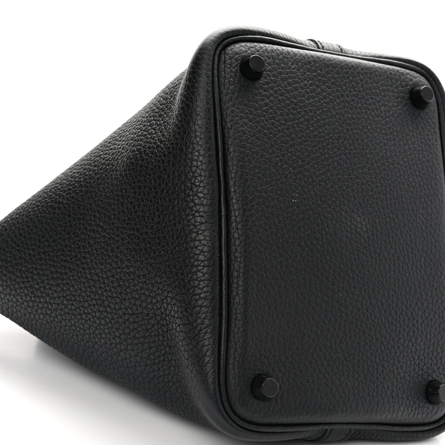 Taurillon Clemence Monochrome Picotin Lock 18 PM Black