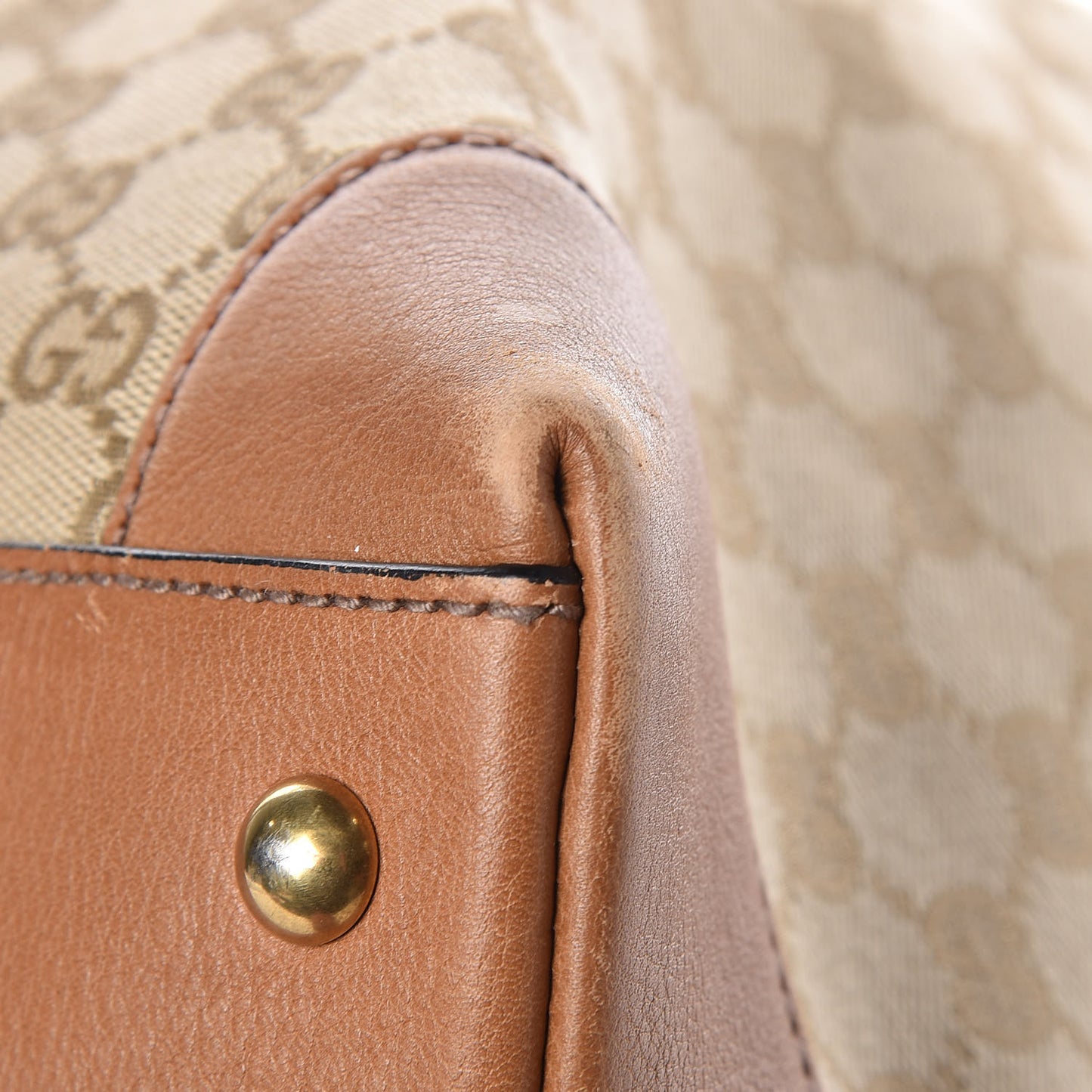 GG Monogram Web Large Rania Top Handle Bag Sand