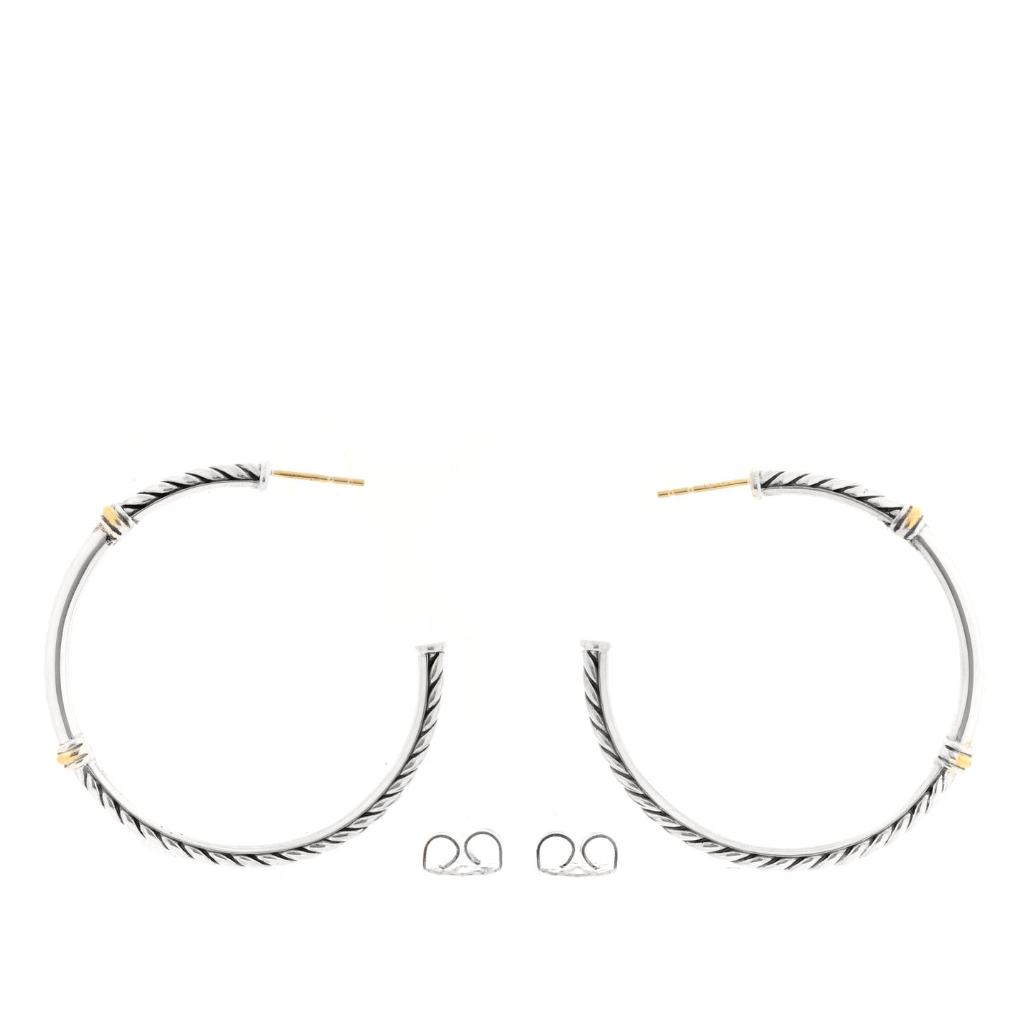 Sterling Silver 18K Yellow Gold Metro Hoop Earrings