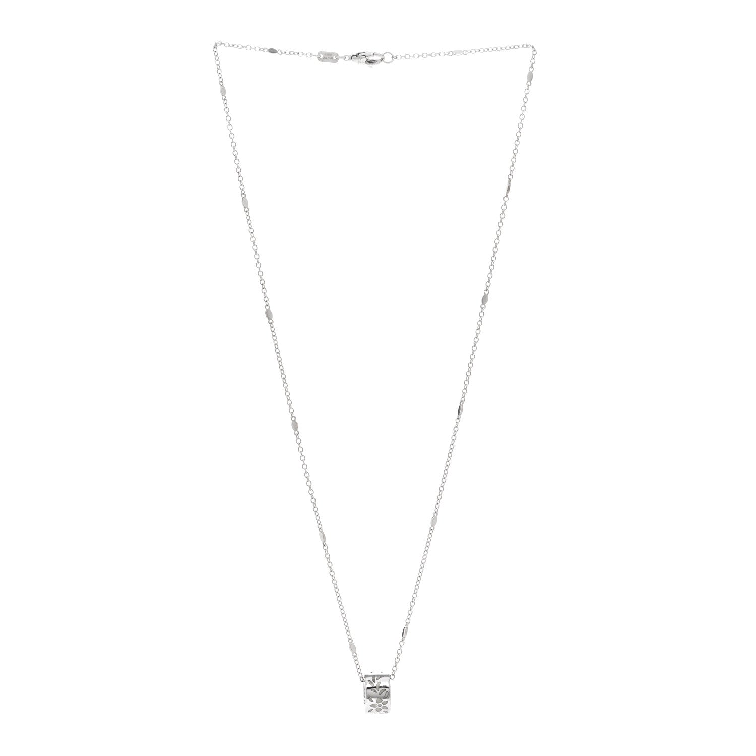 Gucci 18K White Gold Enamel Icon Twirl Pendant Necklace 3 of 4