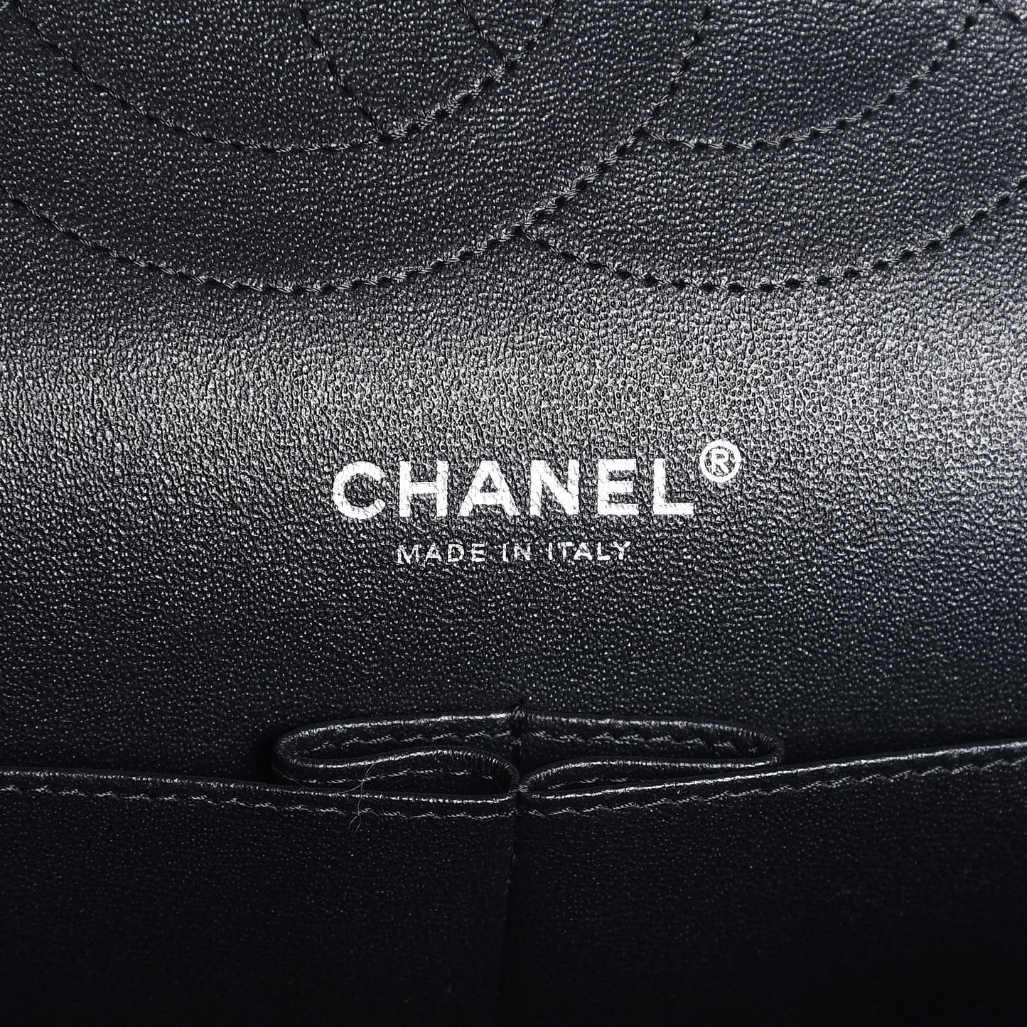 Iridescent Caviar Quilted Jumbo Double Flap Black