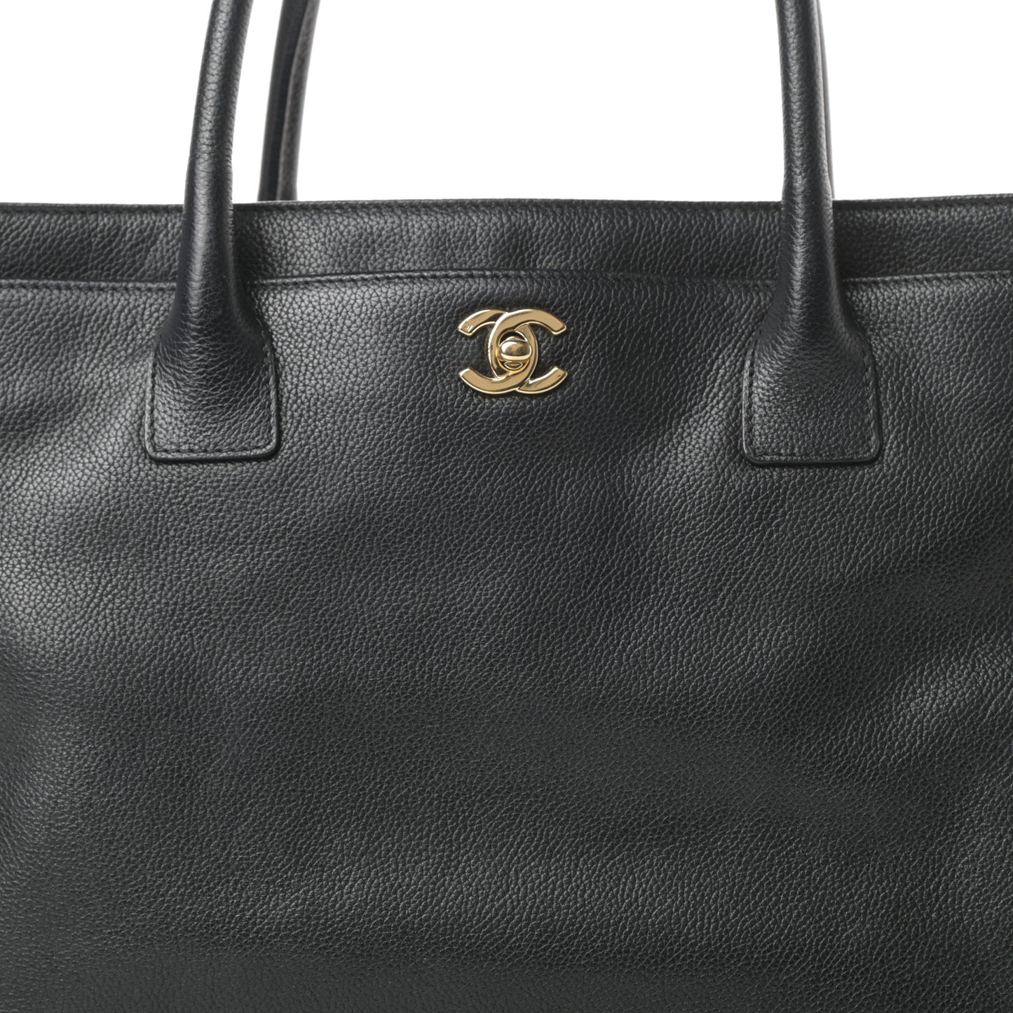 Calfskin Cerf Executive Shopper Tote Black