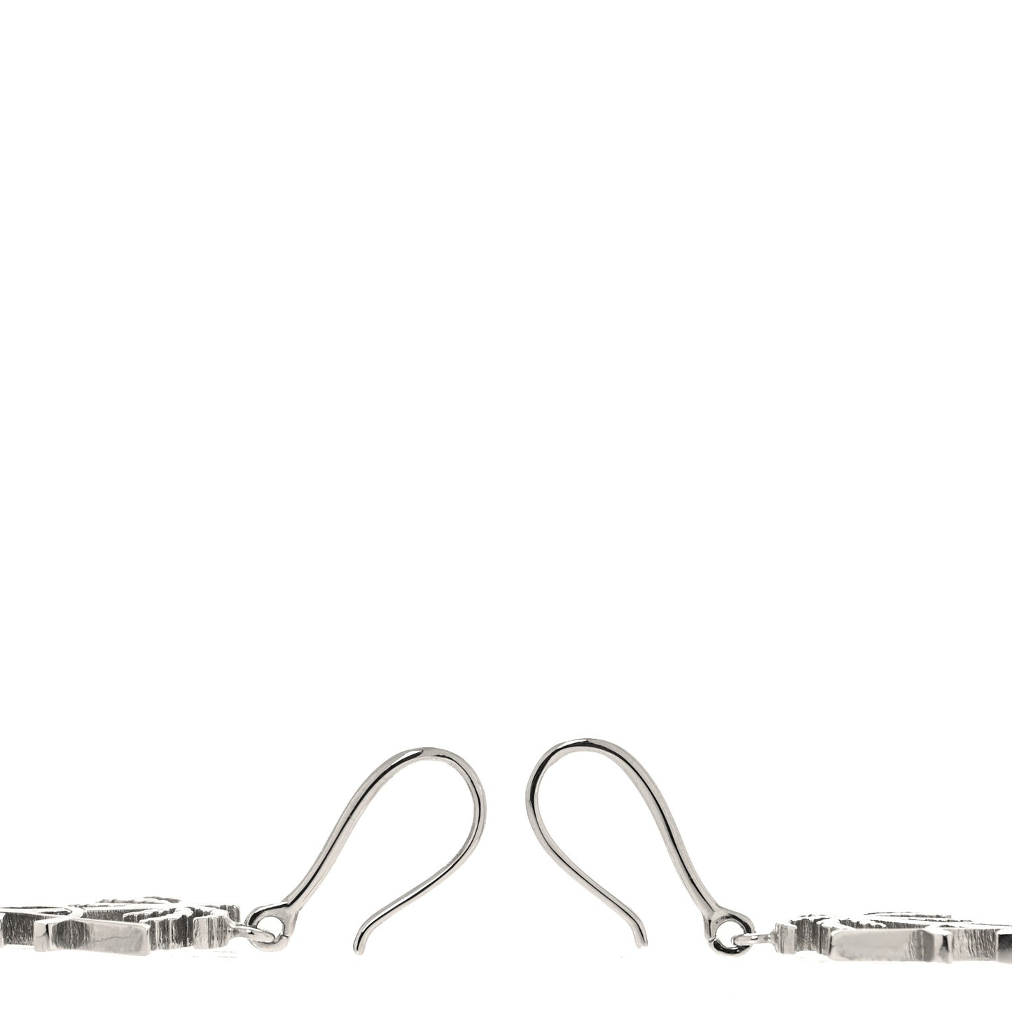 Metal Monogram Palm Earrings Silver