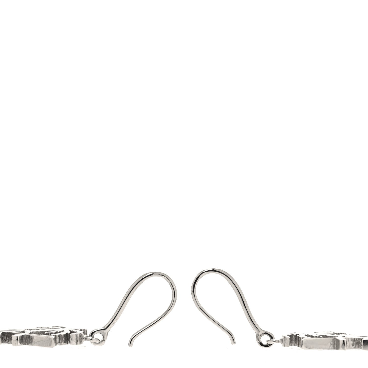 Saint Laurent Metal Monogram Palm Earrings Silver 3 of 4