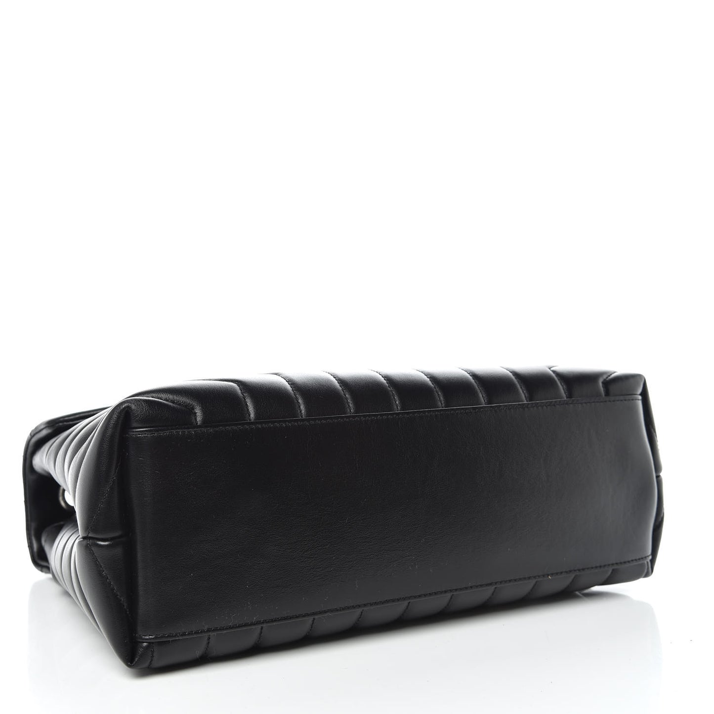 Calfskin Y Quilted Monogram Medium Loulou Chain Satchel Black