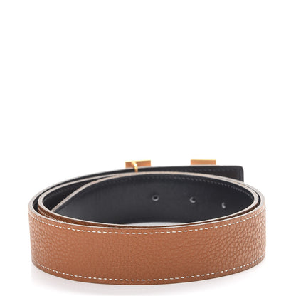 Hermes Box Togo 24mm Mini H Belt Black Gold 3 of 9
