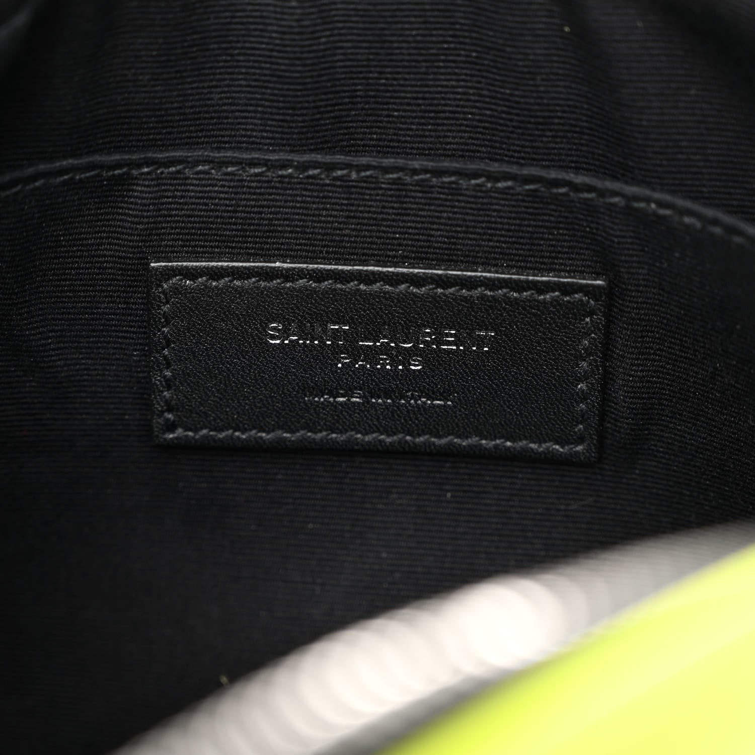Saint Laurent Patent Calfskin Matelasse Monogram Lou Camera Bag Neon Yellow 6 of 12