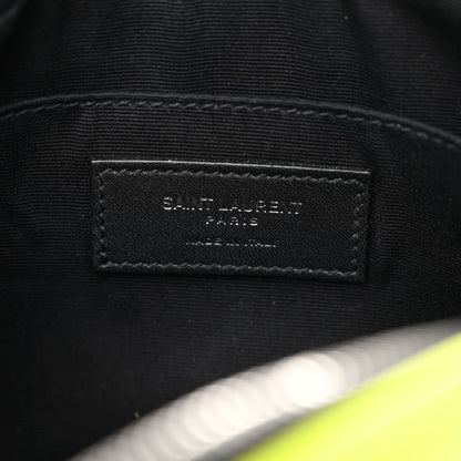 Saint Laurent Patent Calfskin Matelasse Monogram Lou Camera Bag Neon Yellow 6 of 12