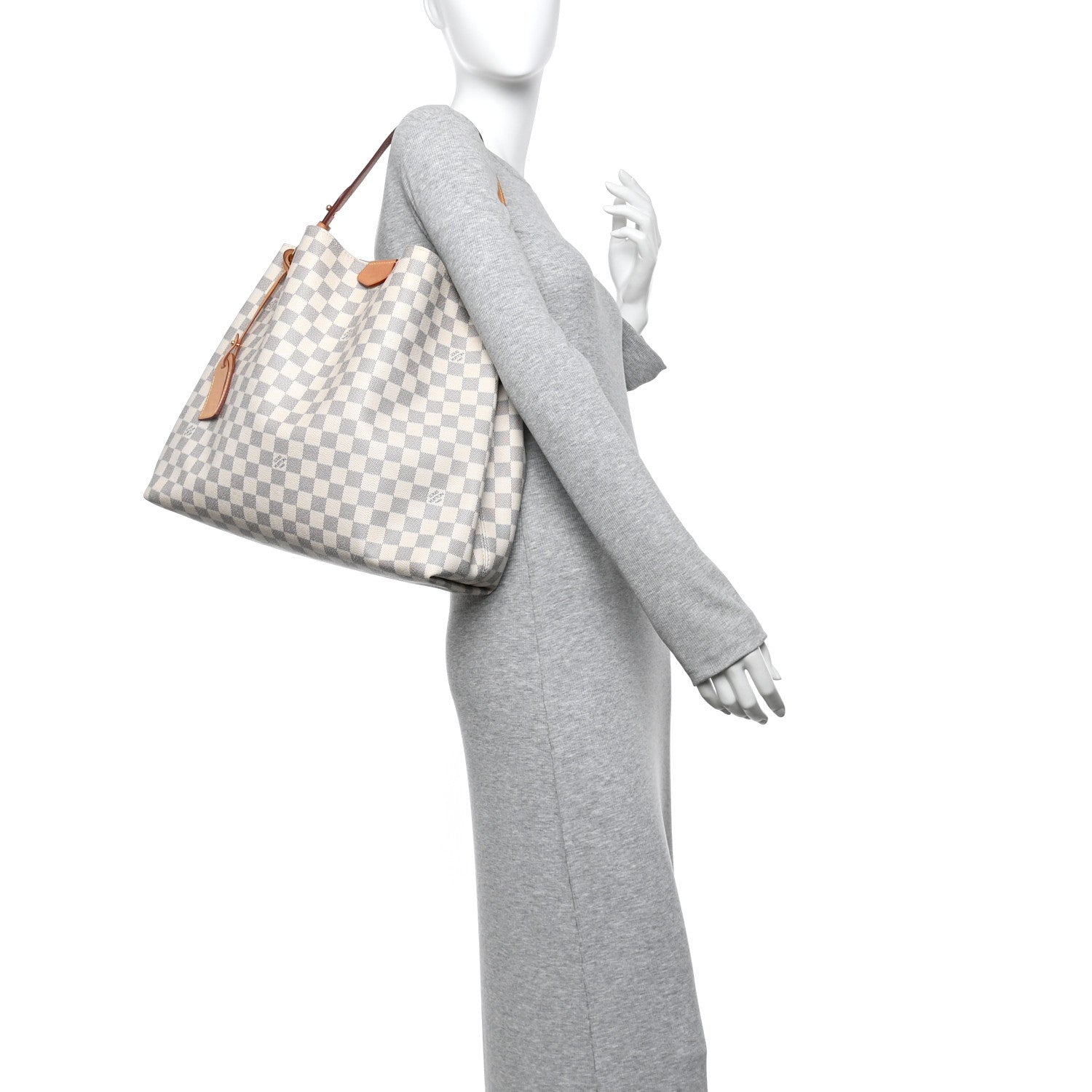 Louis Vuitton Damier Azur Graceful MM Rose Ballerine 2 of 9