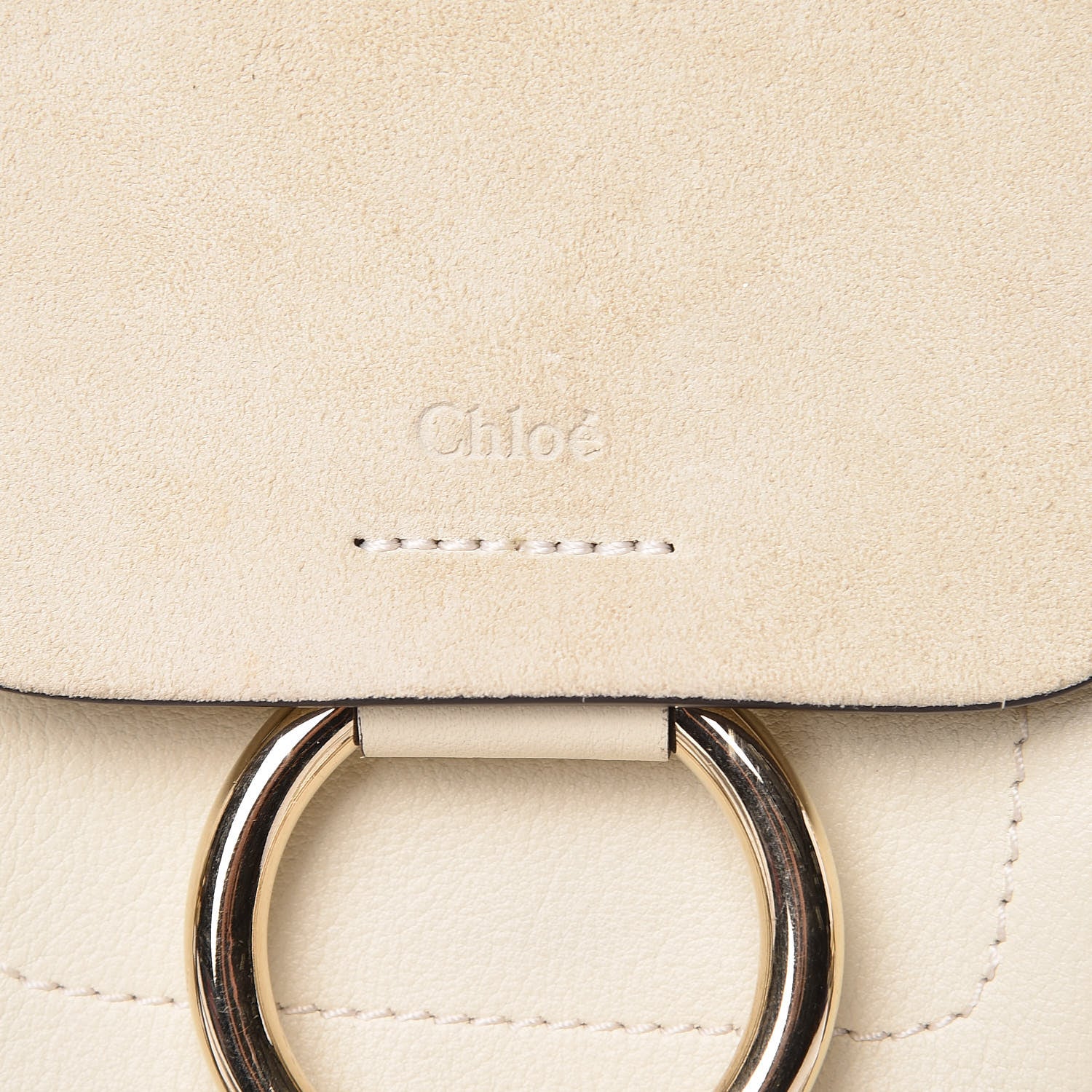 Chloe Suede Calfskin Mini Faye Backpack Off White 6 of 13