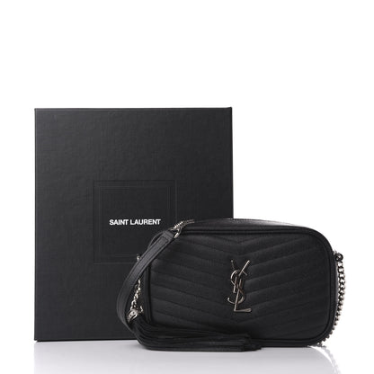Saint Laurent Grain De Poudre Matelasse Monogram Mini Lou Camera Bag Black 11 of 11