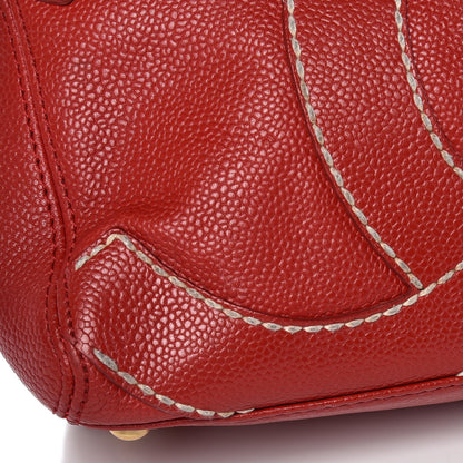 Chanel Caviar CC Stitched Shoulder Bag Red 11 of 12