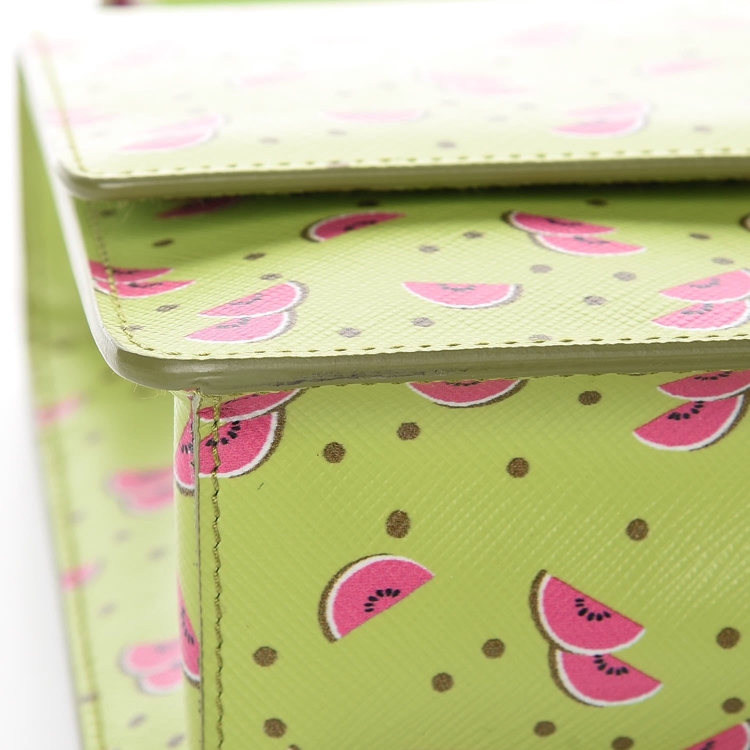 Prada Saffiano Watermelon Print Shoulder Bag Erba 8 of 11