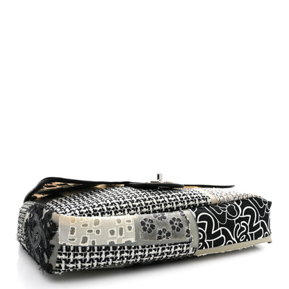 Chanel PVC Tweed Patchwork Jumbo Single Flap Black 4 of 12