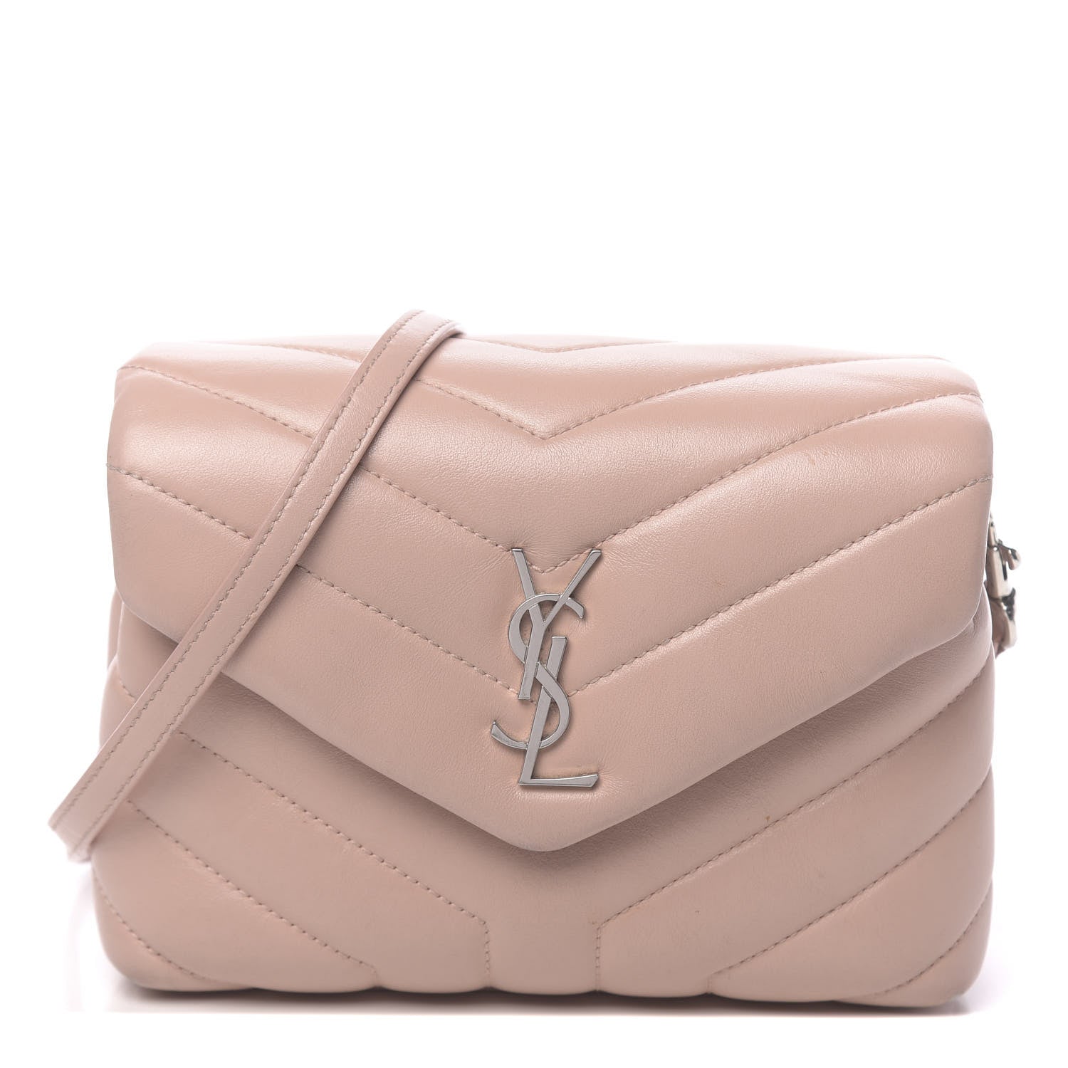 Saint Laurent Calfskin Y Quilted Monogram Toy Loulou Crossbody Bag Tender Pink 1 of 16