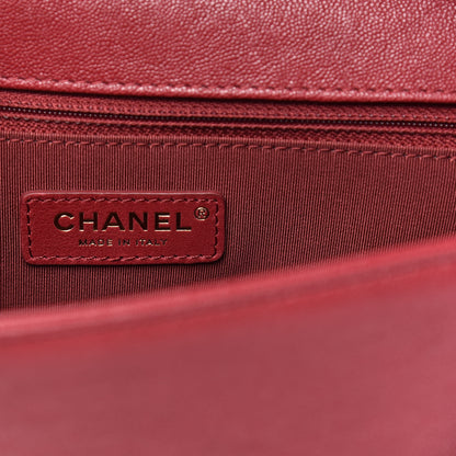 Chanel Caviar Chevron Quilted New Medium Boy Flap Red 7 of 12