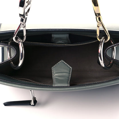 Fendi Vitello Century Opaco F is Fendi Bi-Color Small Runaway Satchel Carbone Black 5 of 10