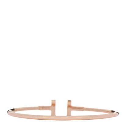 Tiffany 18K Rose Gold Diamond Mother of Pearl T Wire Bracelet 2 of 4