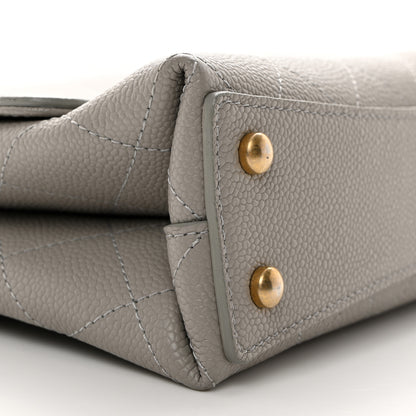 Chanel Grained Calfskin Small Stitched Flap Grey 9 of 10