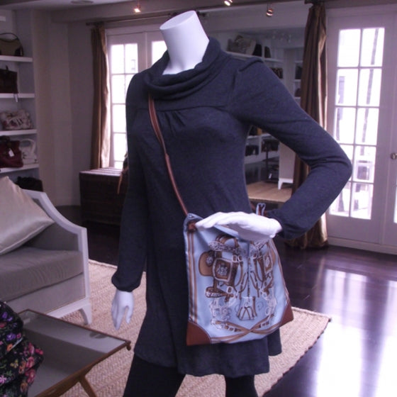 Hermes Bi-Material Silky City Bag Brides De Gala Bleu 2 of 14