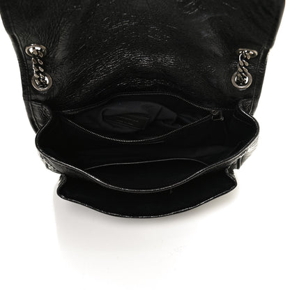 Saint Laurent Crinkled Calfskin Matelasse Monogram Medium Niki Chain Satchel Black 5 of 11