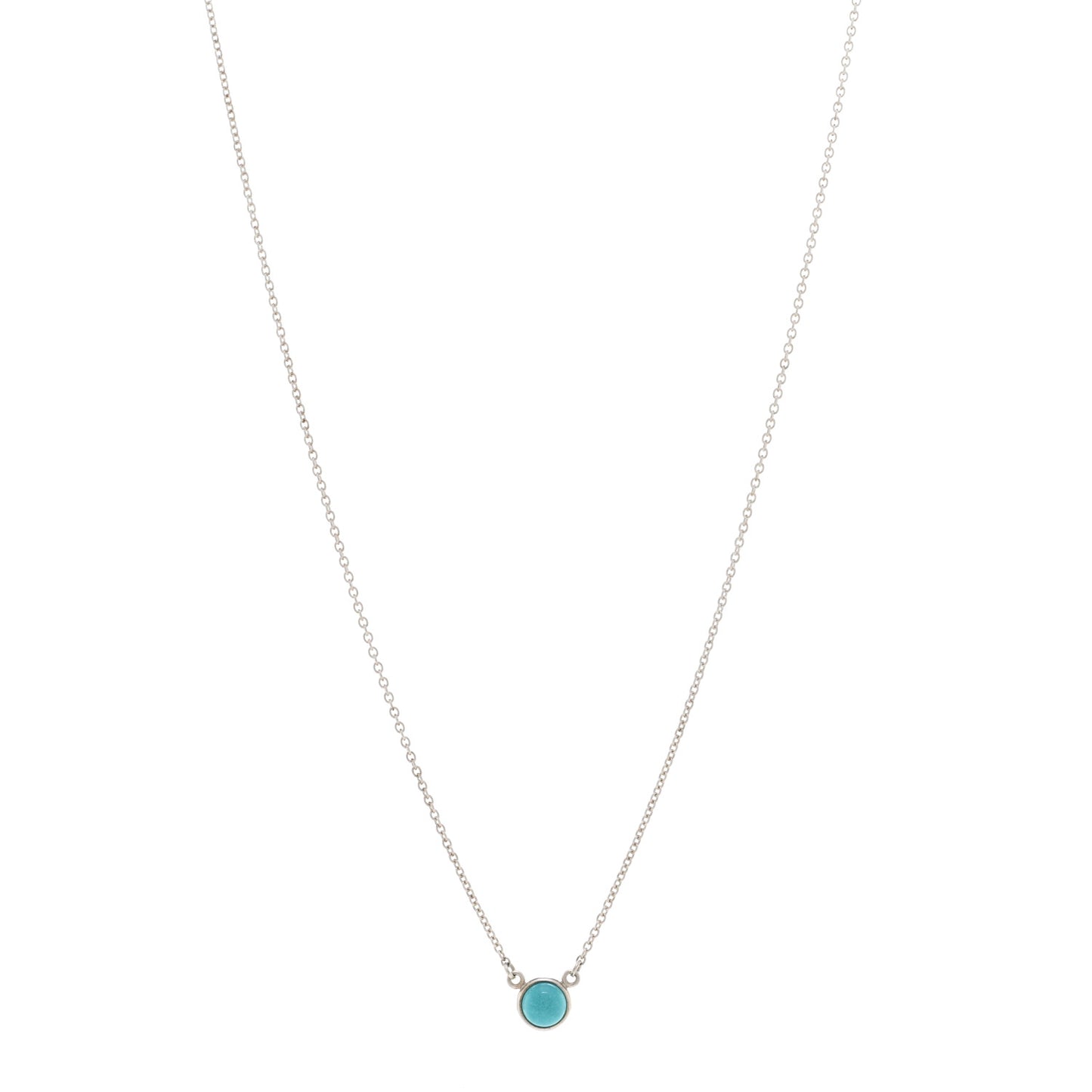 Sterling Silver Turquoise Elsa Peretti Color by the Yard Pendant Necklace