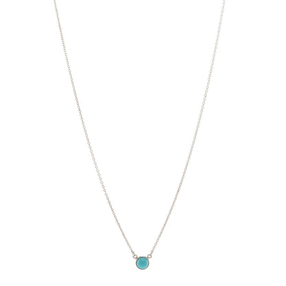 Tiffany Sterling Silver Turquoise Elsa Peretti Color by the Yard Pendant Necklace 1 of 4