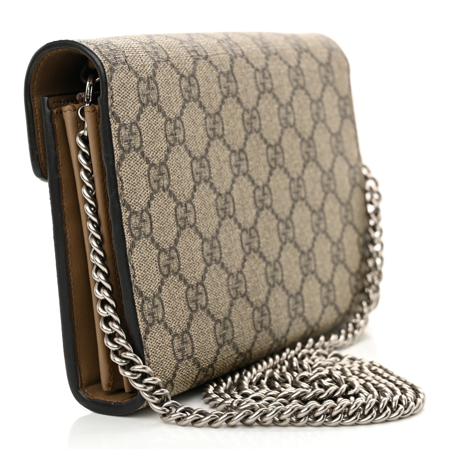 Gucci GG Supreme Monogram Mini Dionysus Chain Wallet Beige Taupe 3 of 10