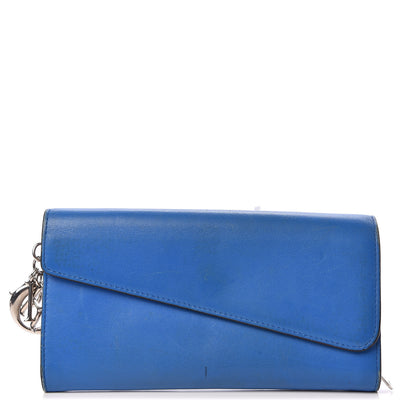 Christian Dior Smooth Calfskin Diorissimo Long Wallet Blue 1 of 9