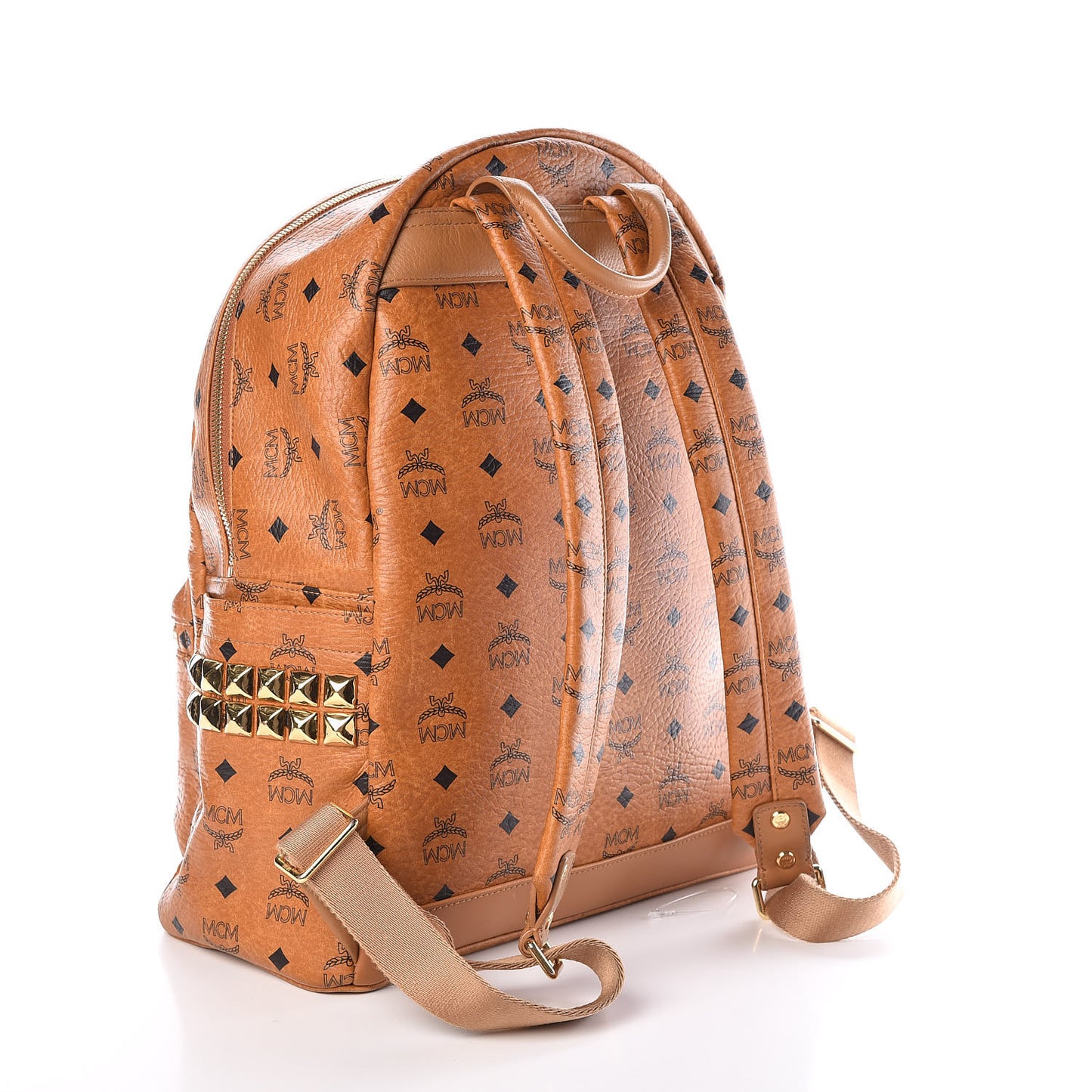 Visetos Medium Side Studs Stark Backpack Cognac