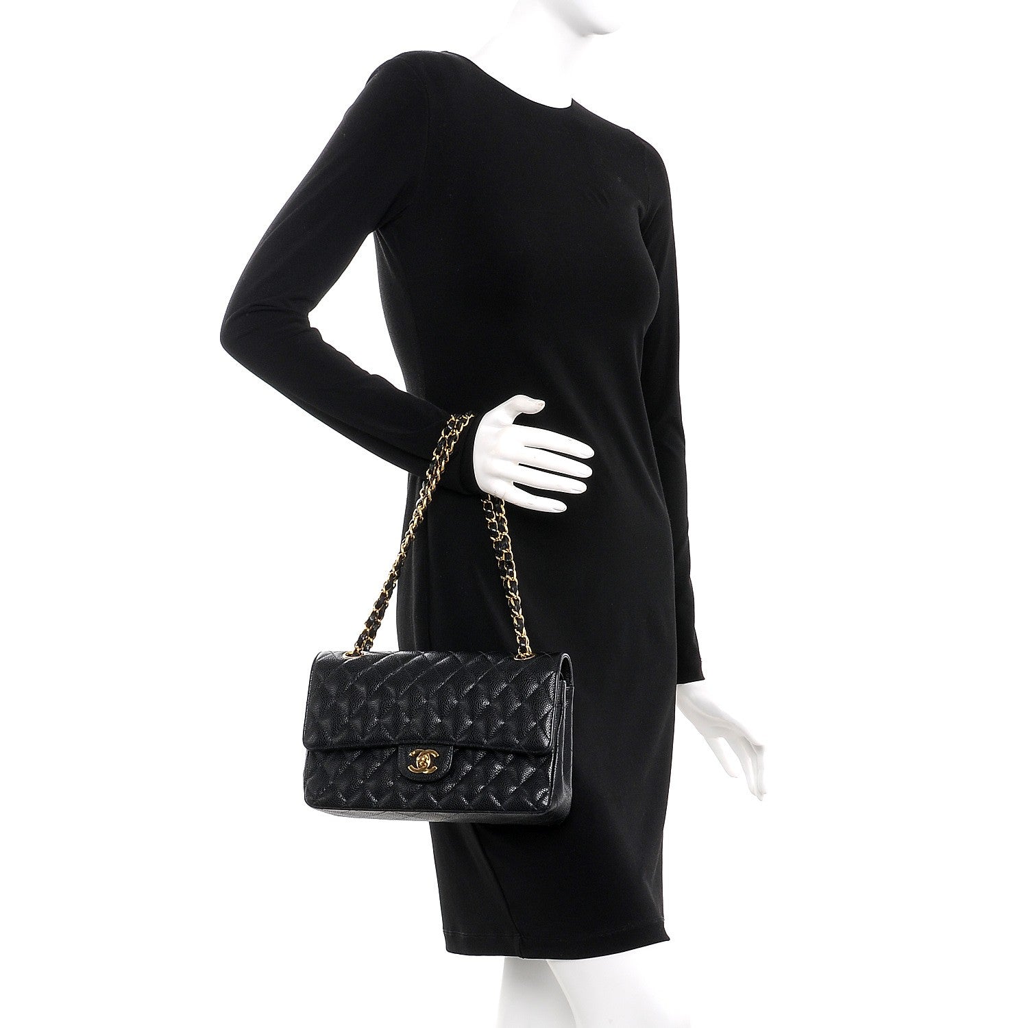 Chanel Caviar Quilted Medium Double Flap Black 3 of 9