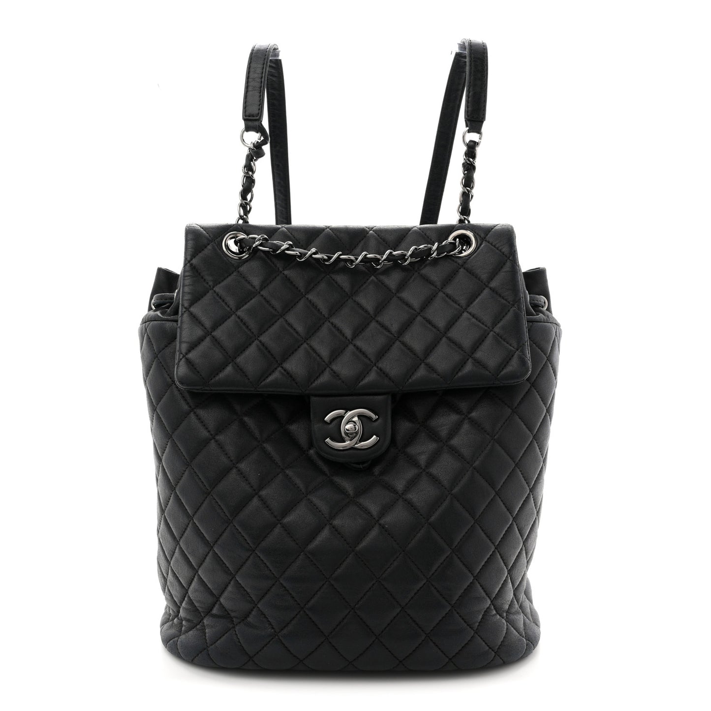 Calfskin Quilted Small Urban Spirit Backpack Black