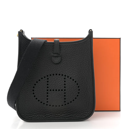 Hermes Taurillon Clemence Evelyne TPM Black 11 of 11