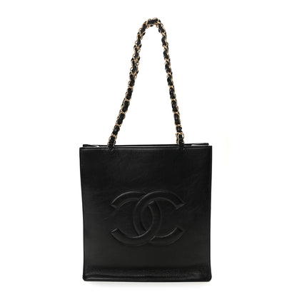 Chanel Shiny Aged Calfskin North South Shopping Bag Black 1 of 10