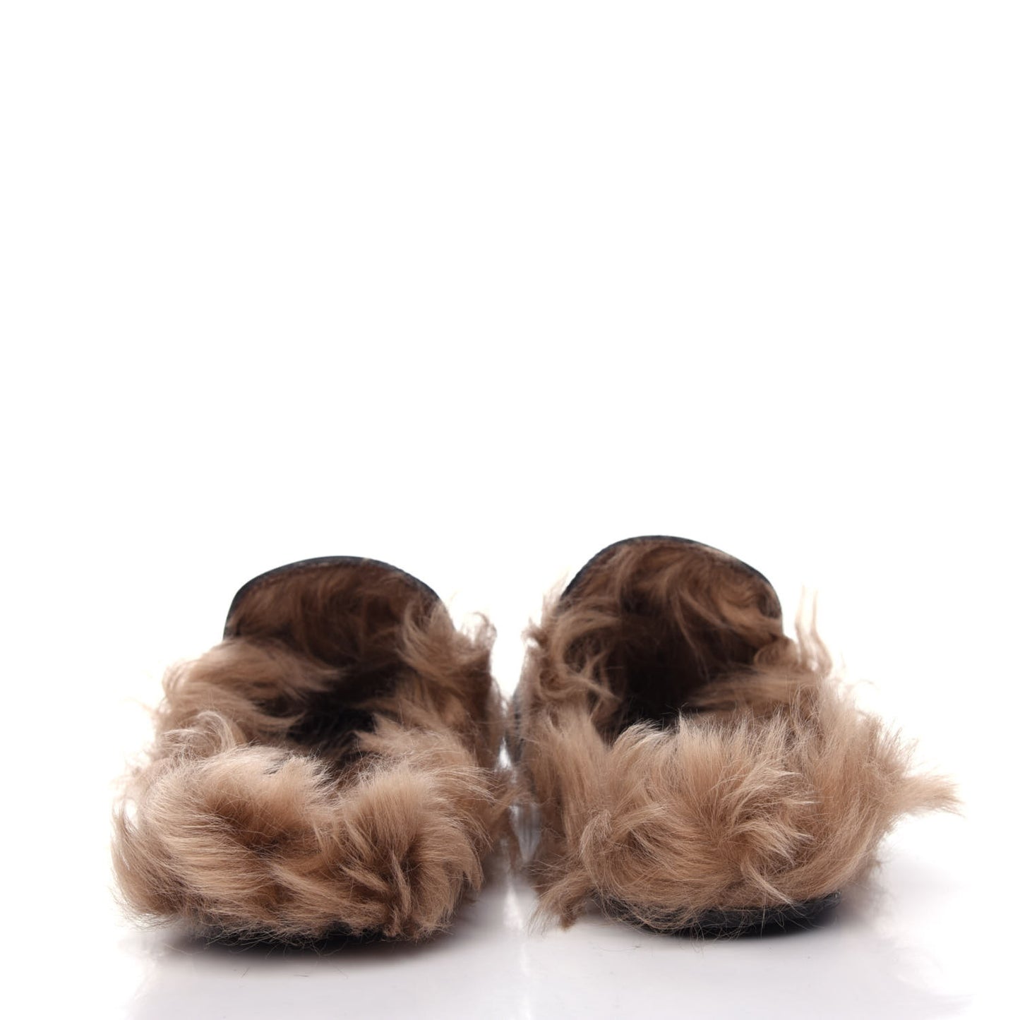 Calfskin Fur Womens Princetown Slippers 40 Black