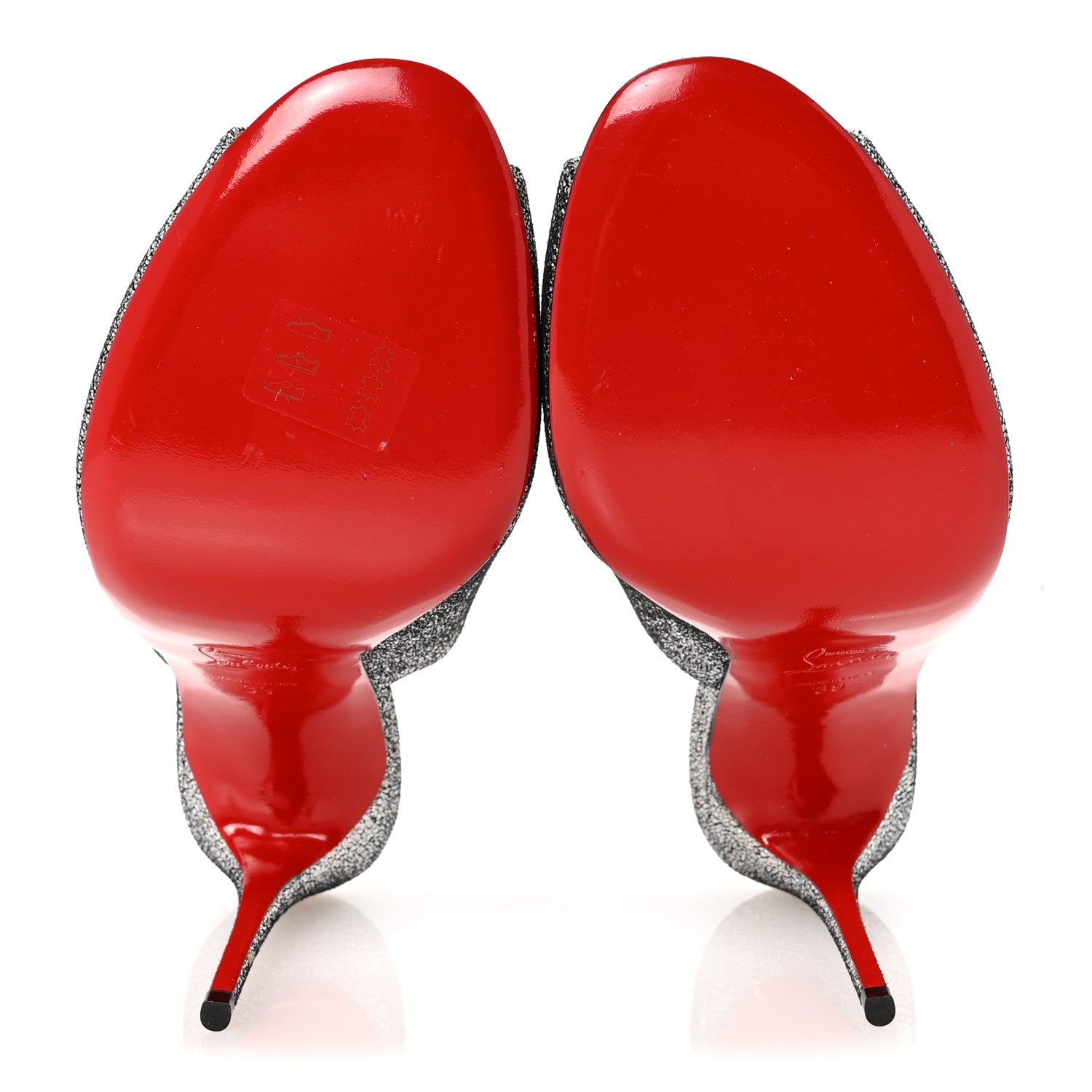 Christian Louboutin Nappa Mica PVC Glitter Predumule 100 Pumps 39 Silver 6 of 9