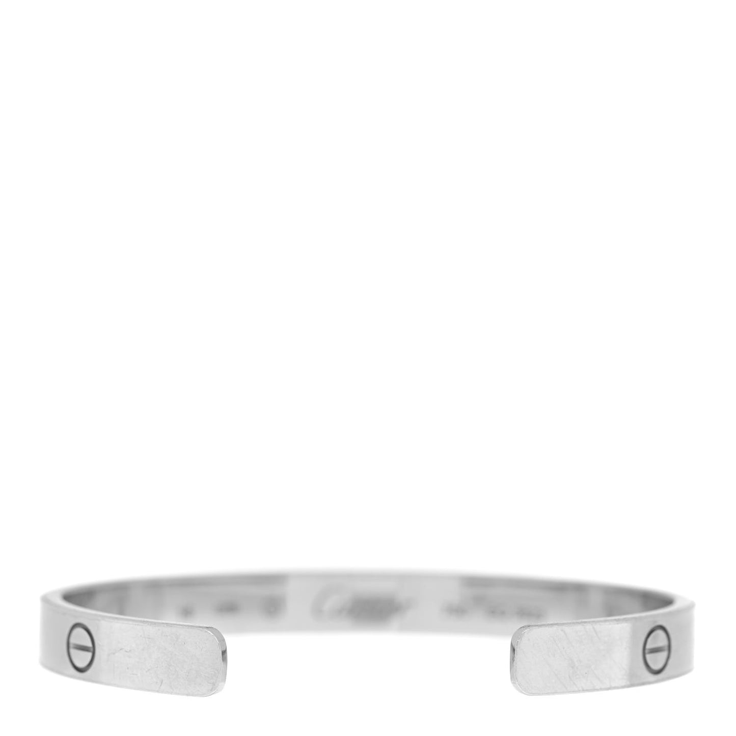 18K White Gold LOVE Cuff Bracelet 16