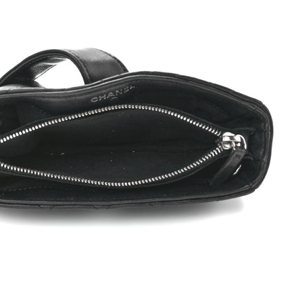 Chanel Lambskin Quilted Crystal Valentine Charms Mini Phone Holder Crossbody Bag Black 5 of 13