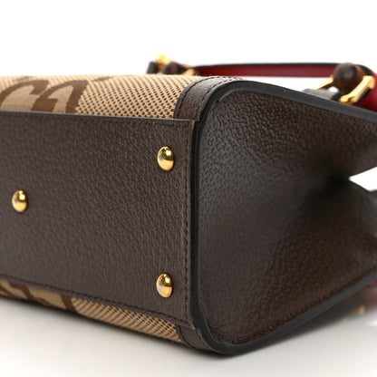 Gucci Monogram Jumbo GG Textured Dollar Calfskin Mini Diana Tote Bag Camel Ebony New Acero Pomegranate Red 8 of 9