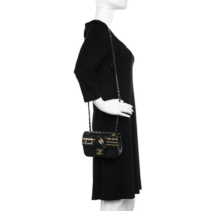 Chanel Lambskin Quilted Mini Coco Clips Single Flap Black 2 of 9