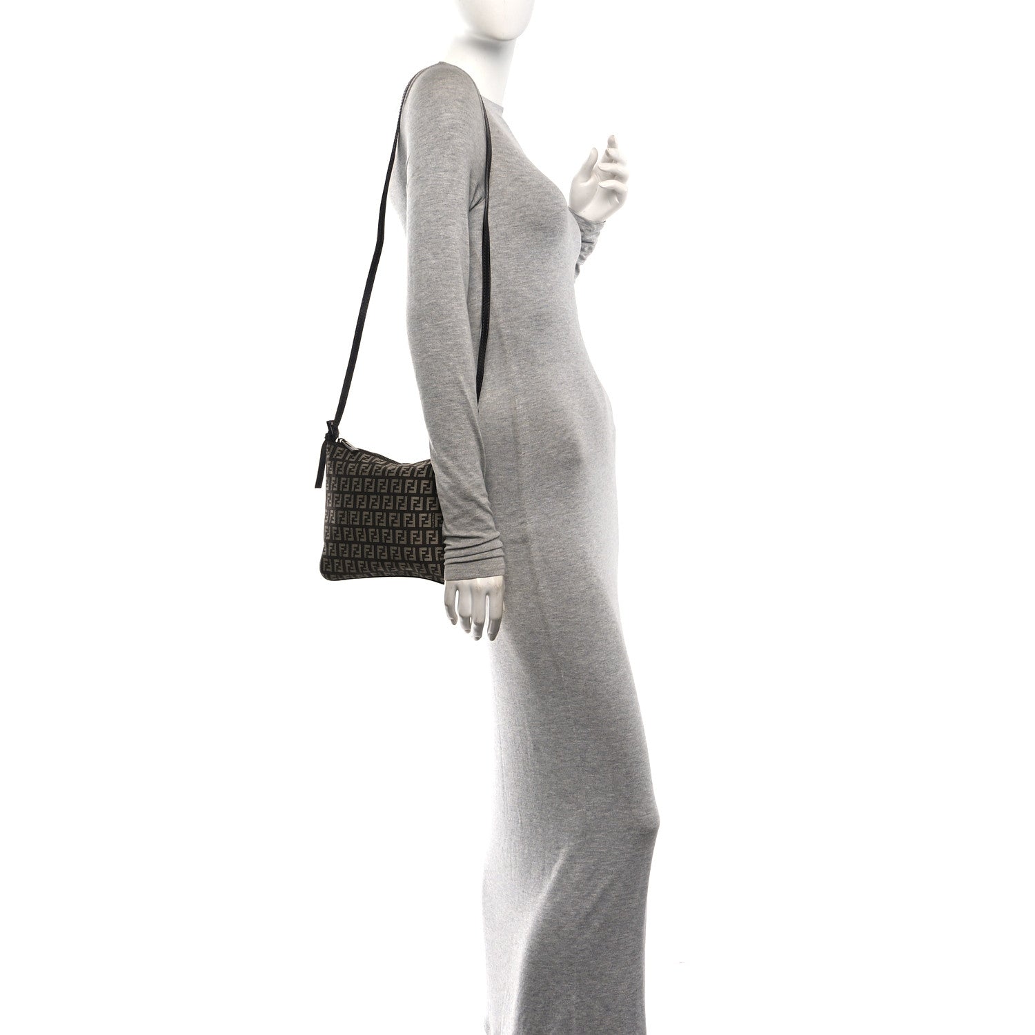 Fendi Zucchino Crossbody Dark Brown 2 of 10