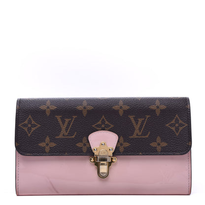 Louis Vuitton Patent Calfskin Monogram Cherrywood Wallet Rose Ballerine 1 of 9
