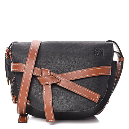 Loewe Grained Calfskin Small Gate Crossbody Bag Pecan Black 1 of 9