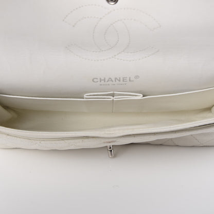 Chanel Washed Caviar Quilted Medium Double Flap White 8 of 9