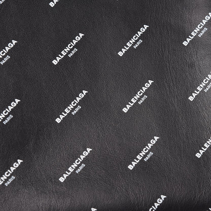 Balenciaga Calfskin Allover Logo Documents Case Black 10 of 13