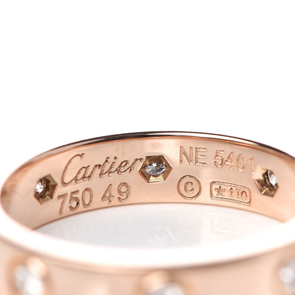 Cartier 18K Pink Gold 8 Diamond 4mm LOVE Wedding Band Ring 49 4.75 4 of 4