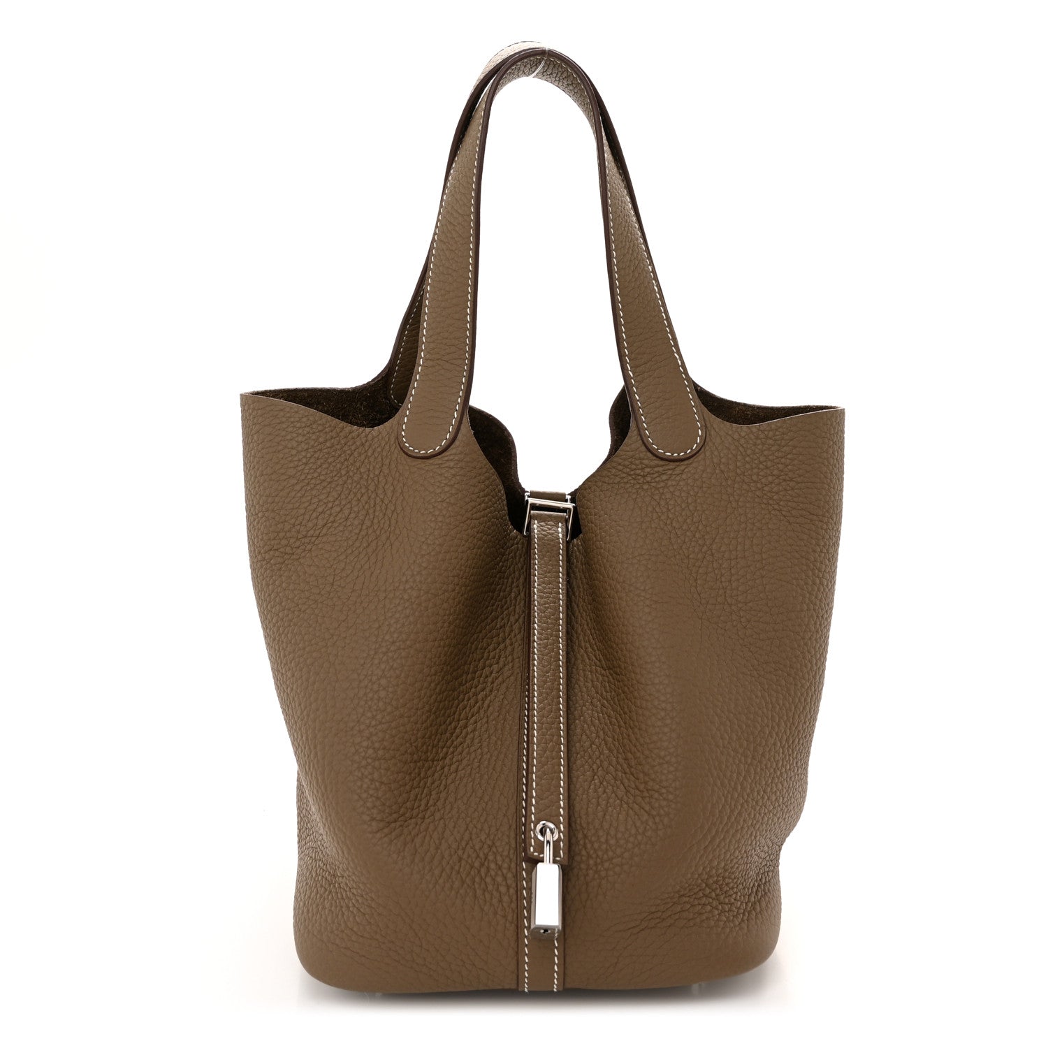 Hermes Taurillon Clemence Picotin Lock 22 MM Etoupe 1 of 10