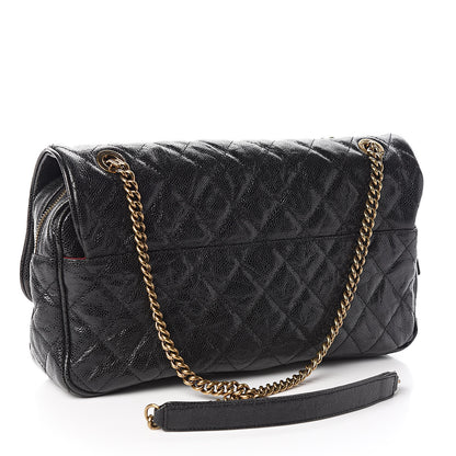 Chanel Crumpled Grained Calfskin Quilted Large Shiva Flap Black 3 of 10